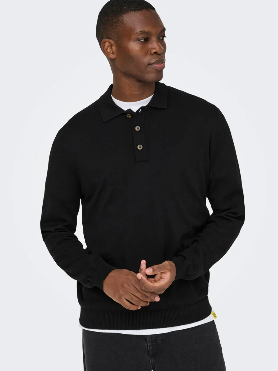 Hot ONSLOUI Strikket poloshirt Strik