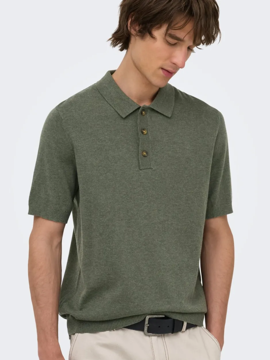 ONSLOUI Strikket poloshirt Strik