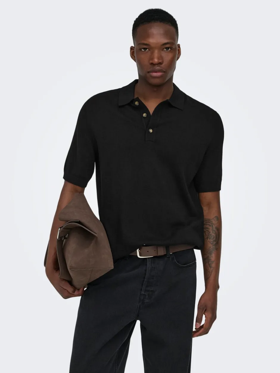 New ONSLOUI Strikket poloshirt Strik