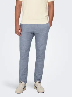 Discount ONSMARK Tapered fit Hør Chinobukser Bukser