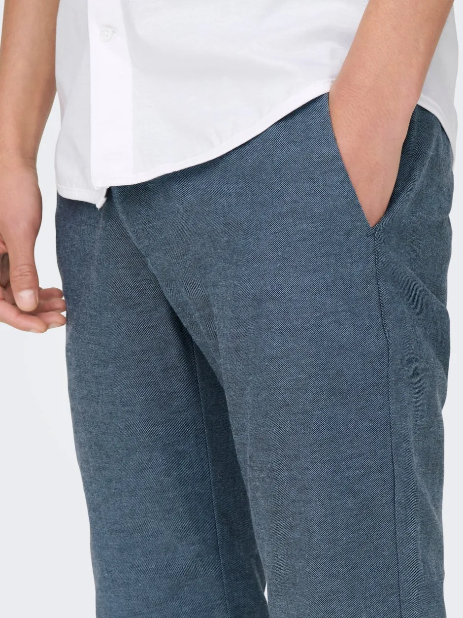 Discount ONSMARK Tapered fit Hør Chinobukser Bukser