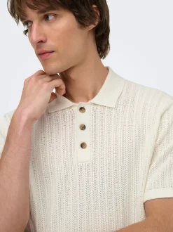 Outlet ONSMOON Strikket poloshirt Strik|T-Shirts