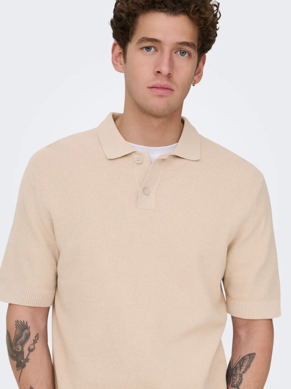Best ONSTONY Strikket poloshirt Strik|T-Shirts
