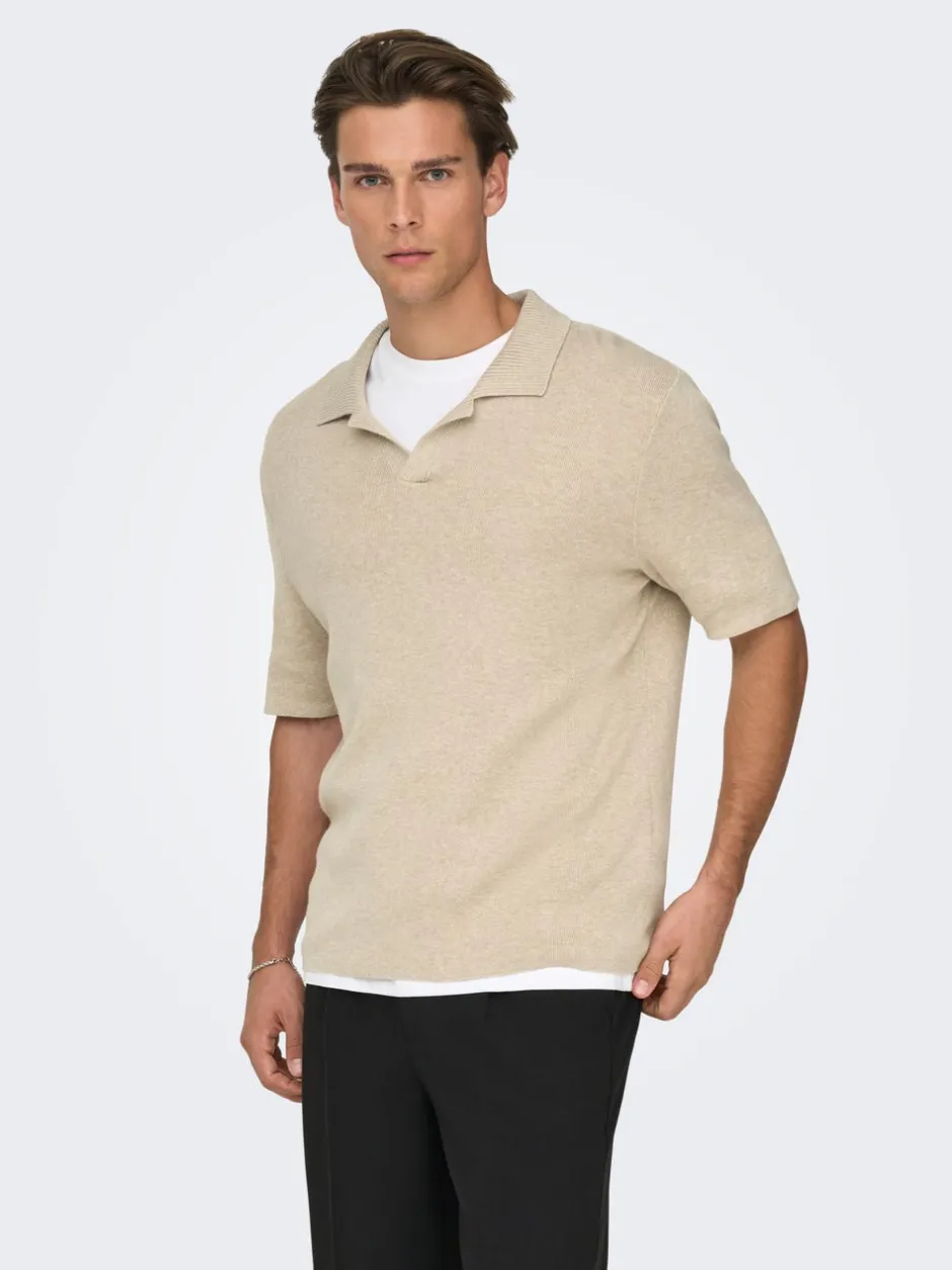 Hot ONSTRAVIS Strikket poloshirt Strik
