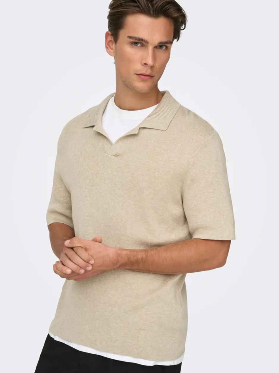 Hot ONSTRAVIS Strikket poloshirt Strik
