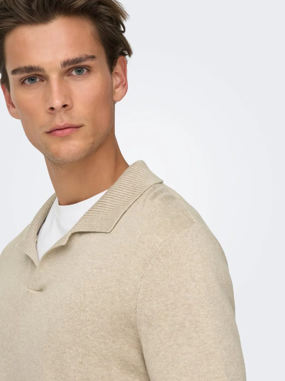 Hot ONSTRAVIS Strikket poloshirt Strik