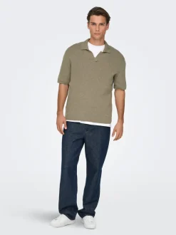 New ONSTRAVIS Strikket poloshirt Strik
