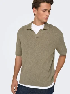 New ONSTRAVIS Strikket poloshirt Strik
