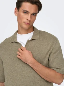 New ONSTRAVIS Strikket poloshirt Strik