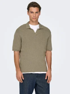 New ONSTRAVIS Strikket poloshirt Strik