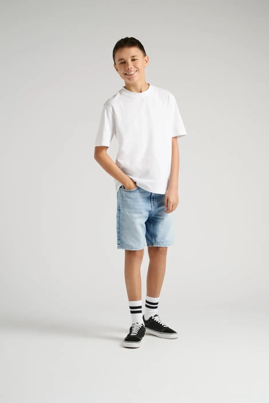 Clearance OSJEDGE Mid rise Straight fit Shorts Børn Tøj·Shorts|Tøj·Denim